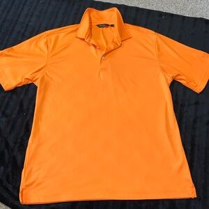 Walter Hagen, essentials, athletic polo shirt orange, breathable fabric, medium